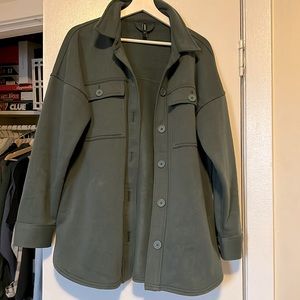 Lazy pants green button up sweater